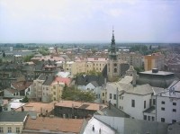 Pohled z věže zámku Muzea Komenského (2004)