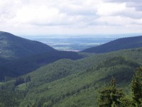 Hostýnské vrchy-pohled z Kyčery do obce Bystřice pod Hostýnem