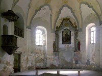Kaple sv. Rocha: Interiér kaple během probíhající opravy v roce 2006.