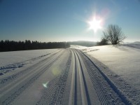 Ranní neposkvrněná stopa u Skleného