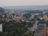 Zlín: pohled na západní část města se sídlištěm Podhoří z budovy "21"