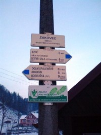 Turistické značení - Most Žákovec