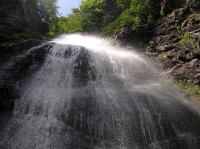 Šútovský vodopád - vějíř vodopádu (srpen 2012)