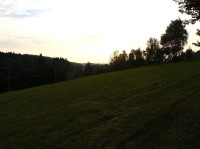 Borovnička: Západ slunce nad vsí