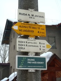 Rozcestník Ruda nad Moravou žst. - 18.2.2012