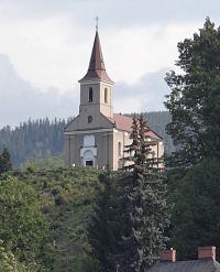 pohled na kostel od pily