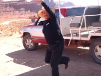 Monument Valley tančící řidič jeepu