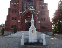 Ludgeřovice kříž na místě bývalého kostela, sv. Mikuláš
