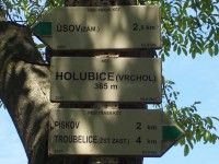 rozcestník na Holubici