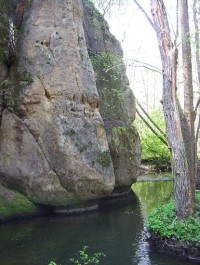 Říčka Svitavka,: pramenící na úbočí Buchbergu v Německu, si vyhloubila své údolí mezi pískovcovými stěnami; po 36 kilometrech se zprava vlévá do Ploučnice.