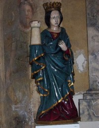 Hradní kaple sv. Barbory: Replika ztracené gotické sošky sv. Barbory od Martina Černého