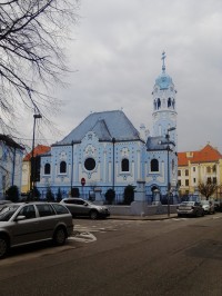 jeden z prvých pohľadov na Modrý kostol