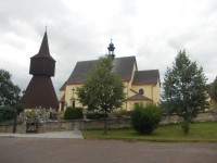 zvonica a kostol sv. Jana Krstitela