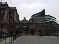 budova Riksdagshuset - parlamentná budova švédskej ústrednej moci.