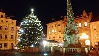 vianočný stromček a barokový stĺp