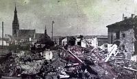 zničené centrum mesta