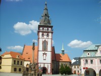 mestská veža, prilieha ku gotickému kostolu Nanebevzetí Panny Márie