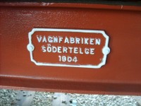 výrobný štítok vagóna vyrobeného v Sodertalje