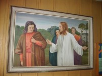 obraz pri vchode do kostola