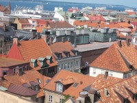 Švédsko- Helsingborg námestie Konzul Trapps, Terasa schody a historická veža