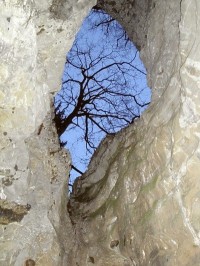 Jáchymka - skalní okno v tunelu