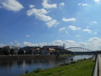 Děčín s Tyršovým mostem a zámkem.