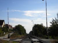 Pohled z tratě směrem od Lovosic.