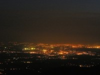 Pohled z Lysé hory na noční Frýdek - Místek
