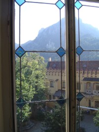 Zámek Hohenschwangau - výhled z okna