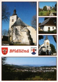 Břidličná-pohlednice:renesanční kostel Tří králů,kostel Zjevení Páně,celkový pohled a záběry z městečka 