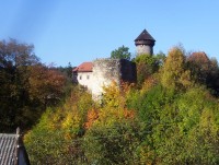 Předsunutá bašta Liechtensteinka a hrad Sovinec-Foto:Ulrych Mir.