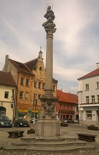 Horažďovice-Mírové náměstí-morový sloup Neposkvrněného početí Panny Marie