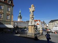 Brno-Zelný trh-barokní sloup Nejsvětější Trojice z r. 1729