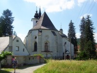 Velké Losiny-farní kostel s kaplí a hrobkou pánů ze Žerotína a pískovcový oltář-Foto:Ulrych Mir.