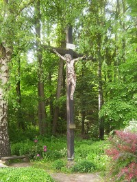 Velké Losiny-kříž nad lázněmi-místo loučení odsouzených v inkvizičních procesech s pozůstalými-Foto:Ulrych Mir.