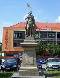 Mladá Vožice-Žižkovo náměstí s pomníkem sv.Václava-Foto:Ulrych Mir.