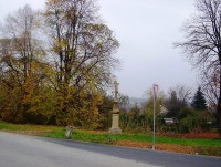 Velká Bystřice-kříž na křižovatce před rybníkem u silnice na Bukovany-Foto:Ulrych Mir.