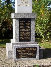 Týneček-pomník obětem světových válek v parčíku u školy-detail-Foto:Ulrych Mir.
