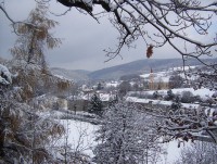 Hlubočky-ves-střed obce v zimě-Foto:Ulrych Mir.