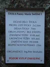 Hlubočky-Hrubá Voda-informační tabule u štoly Panny Marie Sněžné I.-Foto:Ulrych Mir.
