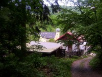Hlubočky-Hrubá Voda-lesní cesta z hradu Hluboký a hotel Akademie-Foto:Ulrych Mir.