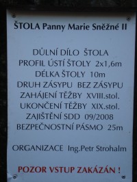 Hlubočky-Hrubá Voda-informační tabule u štoly Panny Marie Sněžné II.-Foto:Ulrych Mir.
