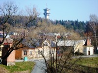 Radíkov-střed obce s oběma zvonicemi z ulice Na skalce-Foto:Ulrych Mir.