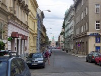 Olomouc-Komenského ulice a kostel sv.Gorazda-Foto:Ulrych Mir.