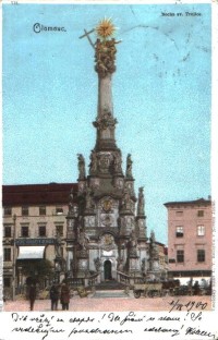 Olomouc-Horní náměstí-sousoší N.Trojice v r.1900-sbírka:Ulrych Mir.