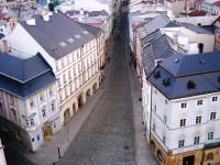 Olomouc-Horní náměstí-pohled z radniční věže na Ostružnickou ulici-Foto:Ulrych Mir.