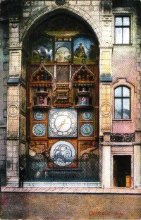 Olomouc-Horní náměstí-orloj v r.1915-sbírka:Ulrych Mir.