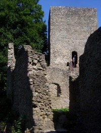 Choustník-hrad-jižní palác s věží-Foto:Ulrych Mir.