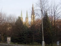 Olomouc-katedrála sv.Václava z Dobrovského ulice-Foto:Ulrych Mir.