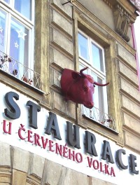 Olomouc-Dolní náměstí-domovní znamení Červeného volka-Foto:Ulrych Mir.